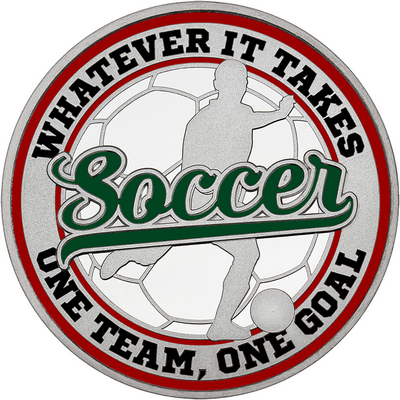 Dark Green "Soccer" with Maroon Outer Circular Borders